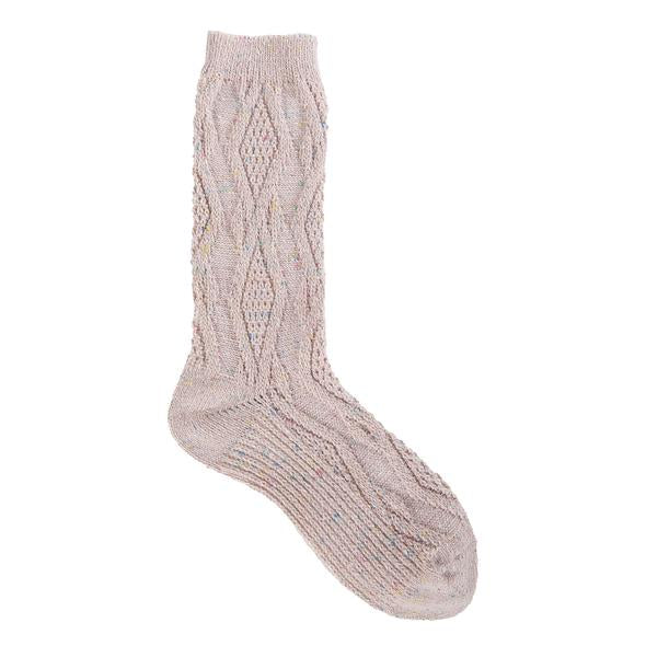 Weekend Ragg Cable Crew Socks Pink