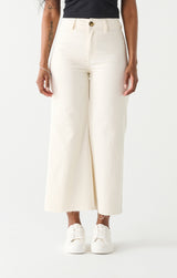 Super High Rise Culotte Pants Off White Wash