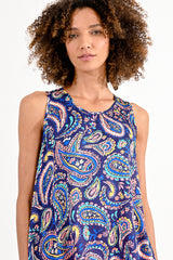 Paisley Print Swing Tank Navy Sacha