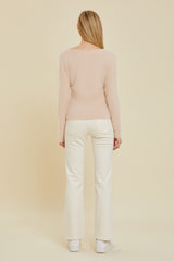 Square Neck Perfect Day Sweater Blush