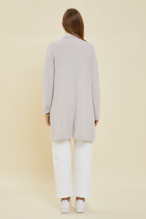 Classic Double Button Notch Collar Coat Pewter