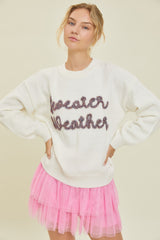 Sweater Weather Sparkle Yarn Sweater Ivory
