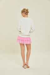 Sweater Weather Sparkle Yarn Sweater Ivory