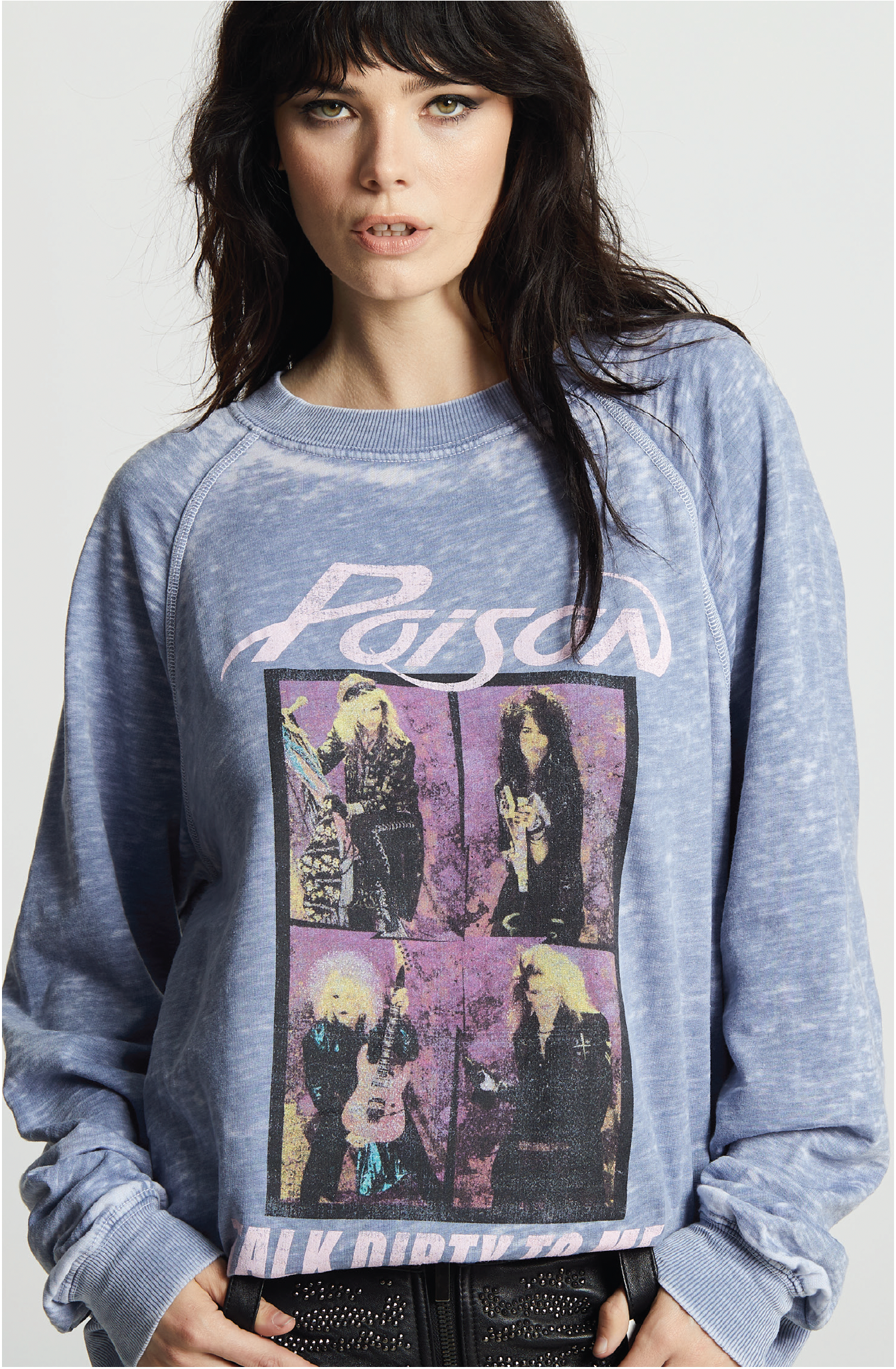 Poison Talk Dirty To Me Sweatshirt Vintage Blue