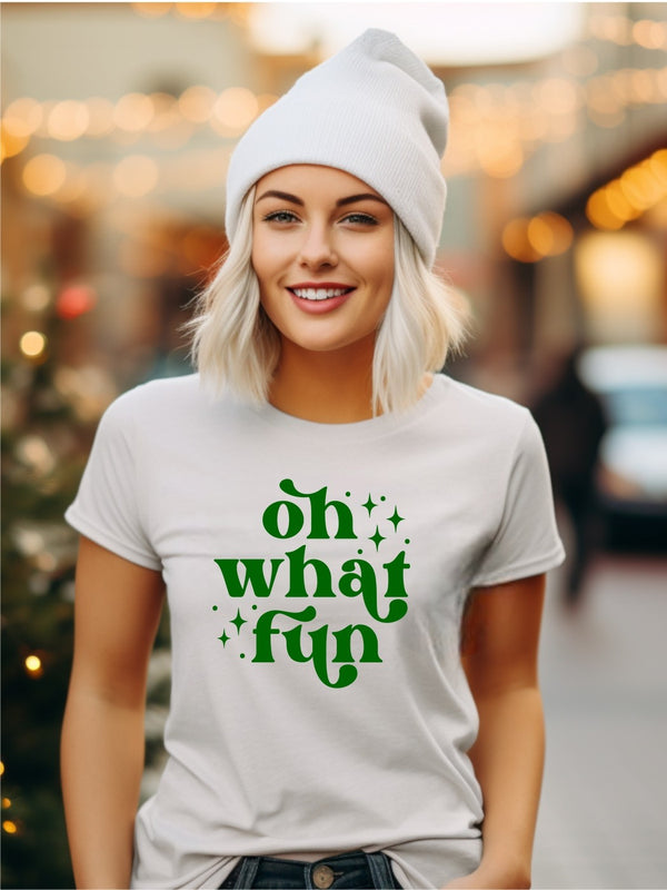 Oh What Fun Retro Tee Heather Dust