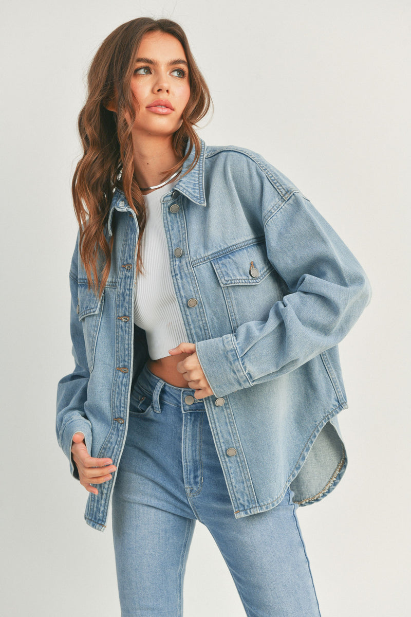 Oversized Big Pocket Denim Jacket