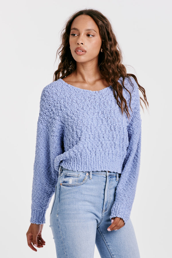 Lexi Popcorn Knit Sweater Corn Flower