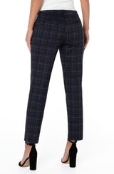 Kelsey 29" Knit Trouser  Navy + Grey Tartan