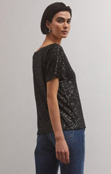 Marbella Sequin Top Black