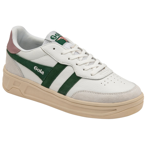 Topspin Sneakers White, Evergreen + Pastel Pink