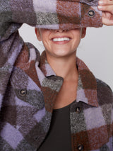 Plaid Boiled Wool Short Jacket Spruce