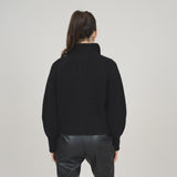 Hifza Raglan Sleeve Mock Neck Cardi Black