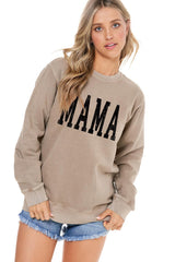 MAMA Graphic Relax Fit Sweatshirt Mocha