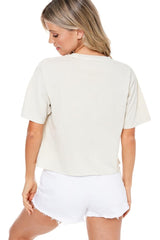 USA Star Patches Cropped Tee Bone