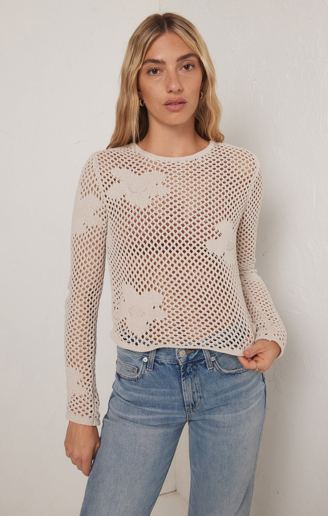 Blossom Floral Sweater Natural