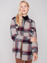 Boiled Wool Plaid Shirt Jacket Port