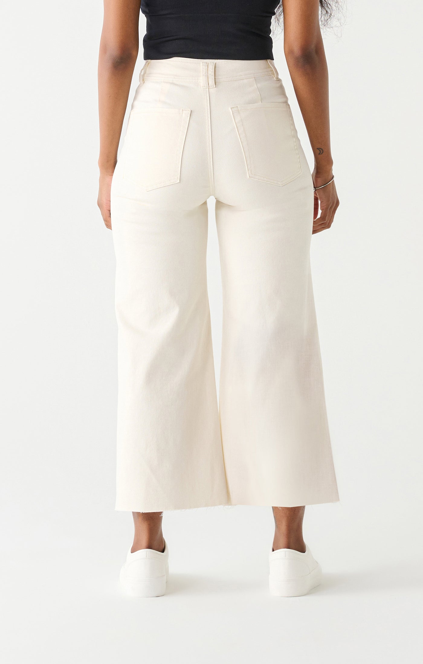 Super High Rise Culotte Pants Off White Wash