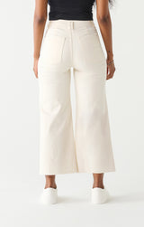Super High Rise Culotte Pants Off White Wash