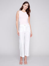 Printed Crop Linen Blend Pants Flourish