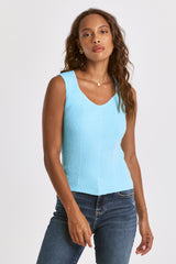 Neomi All Over Ribbing Tank Artic Sea