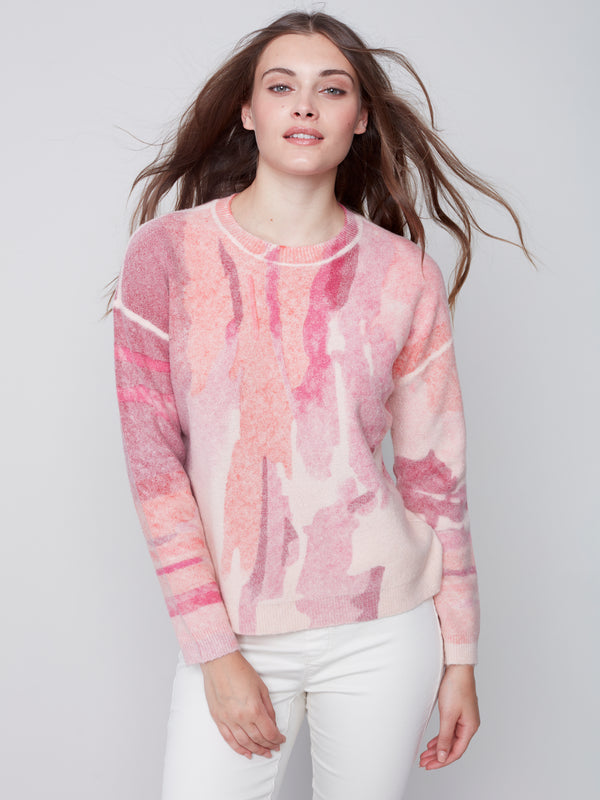 Reversible Printed Sweater Orchid