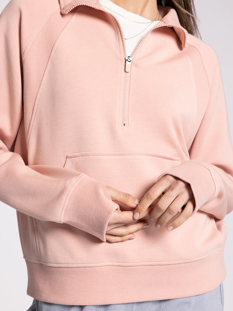 Angie Lux Zip Collared Pullover