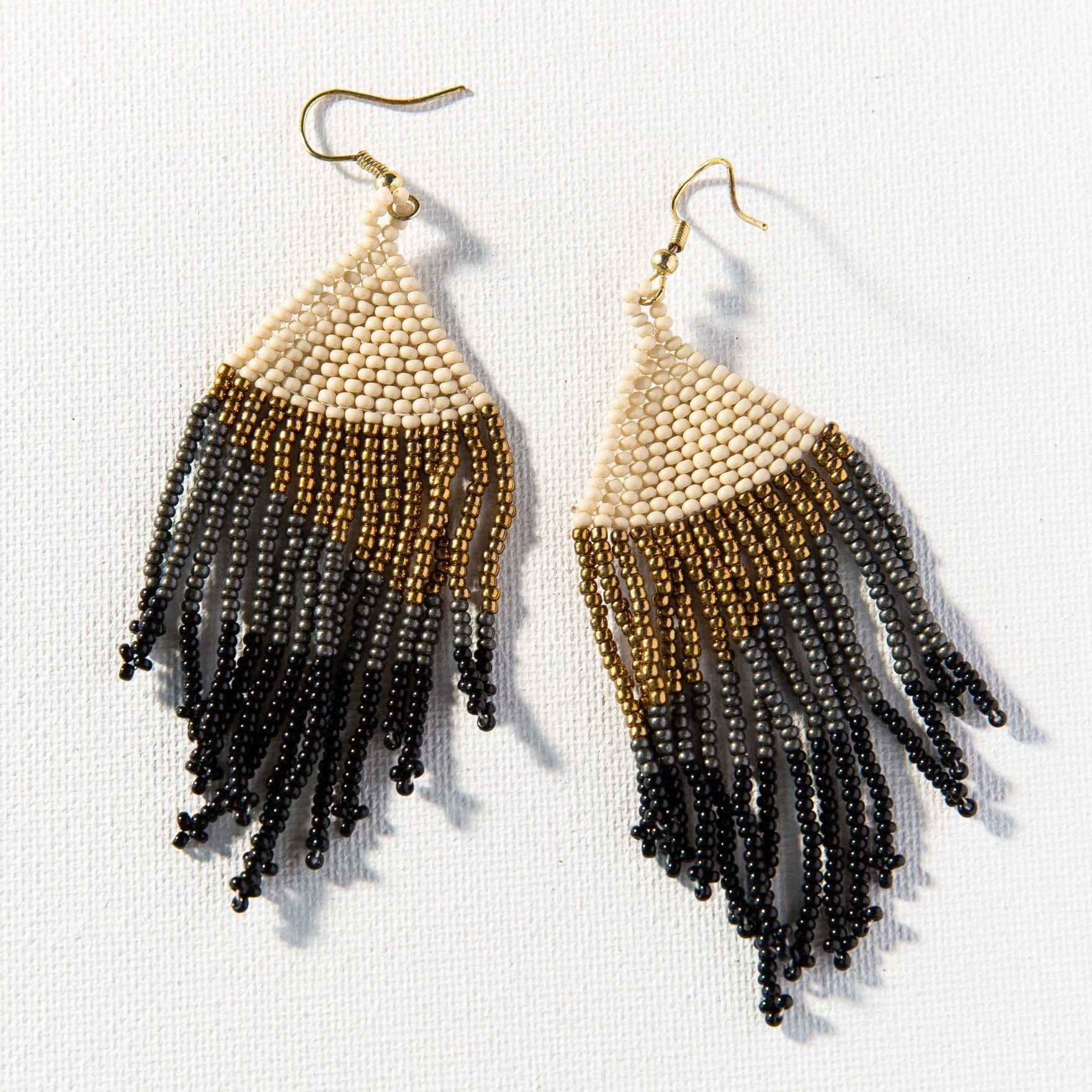Erin Ombre Beaded Earrings Black