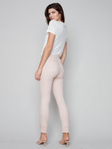 Frayed Hem Denim Pant Pearl