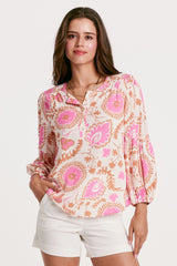 Granada Smock Detail Flowy Top Amalfi Muse