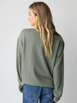 Floral Heart Comfy Pocket Sweatshirt Green