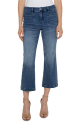 Hannah Vintage Welt Pocket Crop Flare Jeans Greenbrier