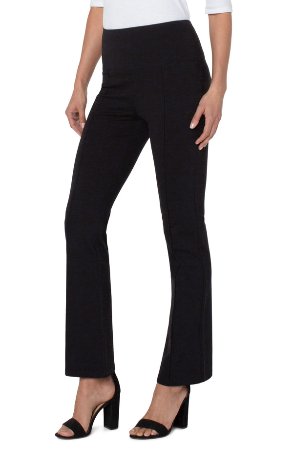 Pearl Full Length Pintuck Ponte Flare Black