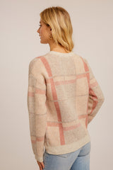 Cozy Crew Neck Crew Neck Sweater Taupe Multi