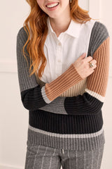 Button Up Fooler Collar White