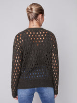 Plushy Wavy Net Stitch Sweater Spruce