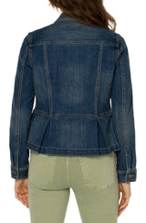 Collared Peplum Buttoned Jacket Seedling