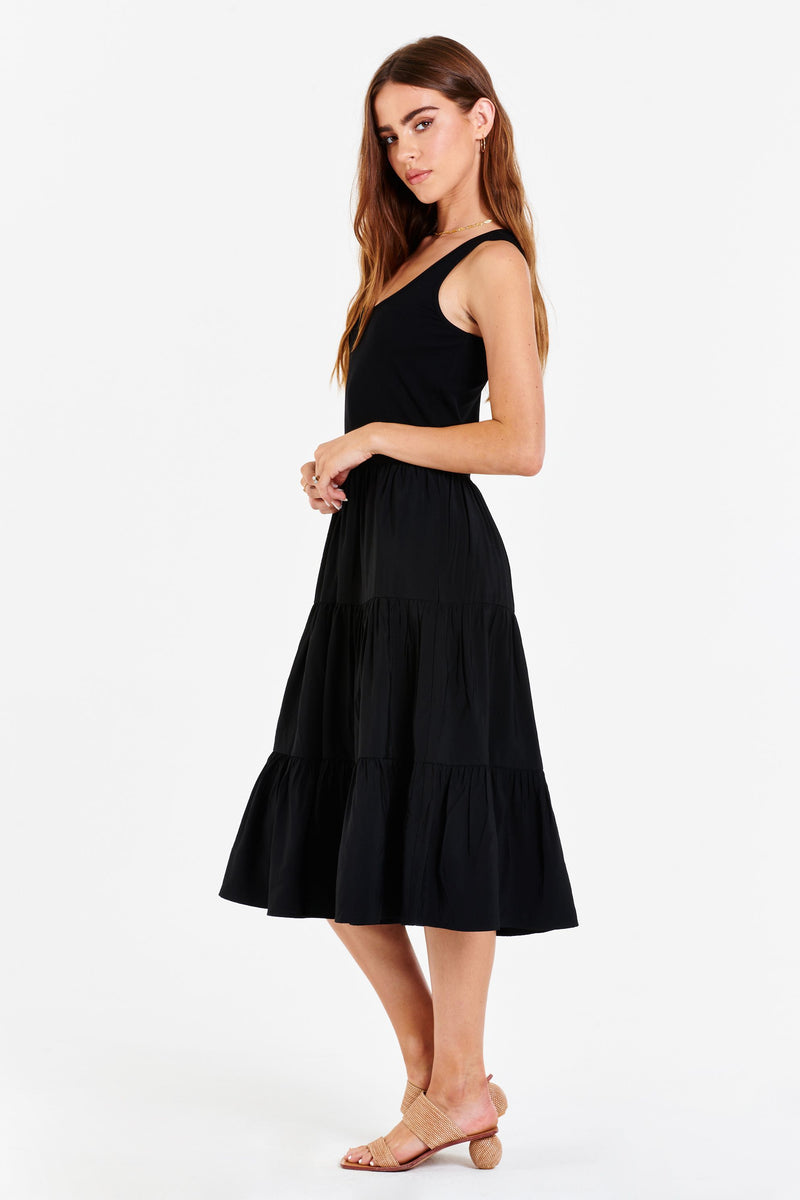 Portia Sleeveless Tiered Dress Black