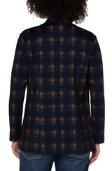Princess Dart Boyfriend Blazer Navy + Amber Tartan Plaid