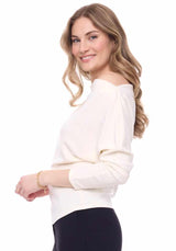 Demi Modal Boat Neck Top Ivory