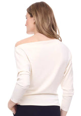 Demi Modal Boat Neck Top Ivory