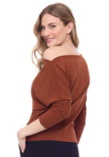 Demi Modal Boat Neck Top Paprika