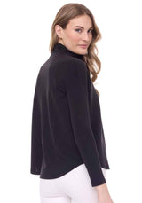 Belinda Pleather Pocket Modal Mock Neck Black