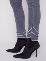 Frayed Hem Denim Pant Medium Grey