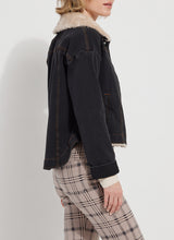 Andi Sherpa Trim Denim Jacket Midtown Black