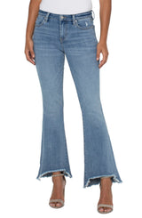 Hannah Flare Curve Fray Hem Jeans Oracle