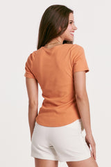Austin Scallop Neck Tee Bitter Peach