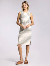 Kendari Tank Dress Ivory Grey Stripe