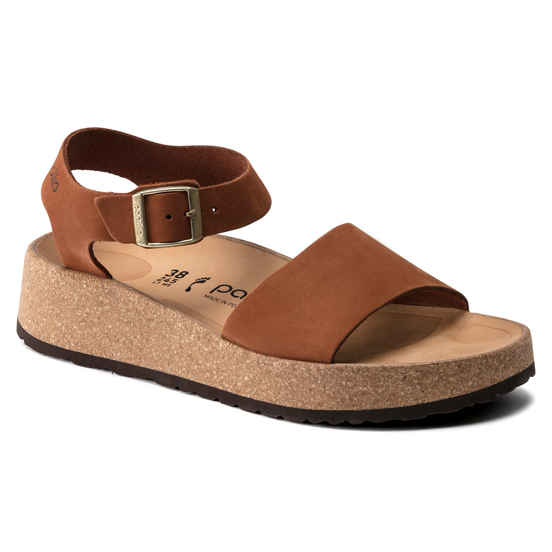 Glenda Nubuck Suede Sandals Pecan