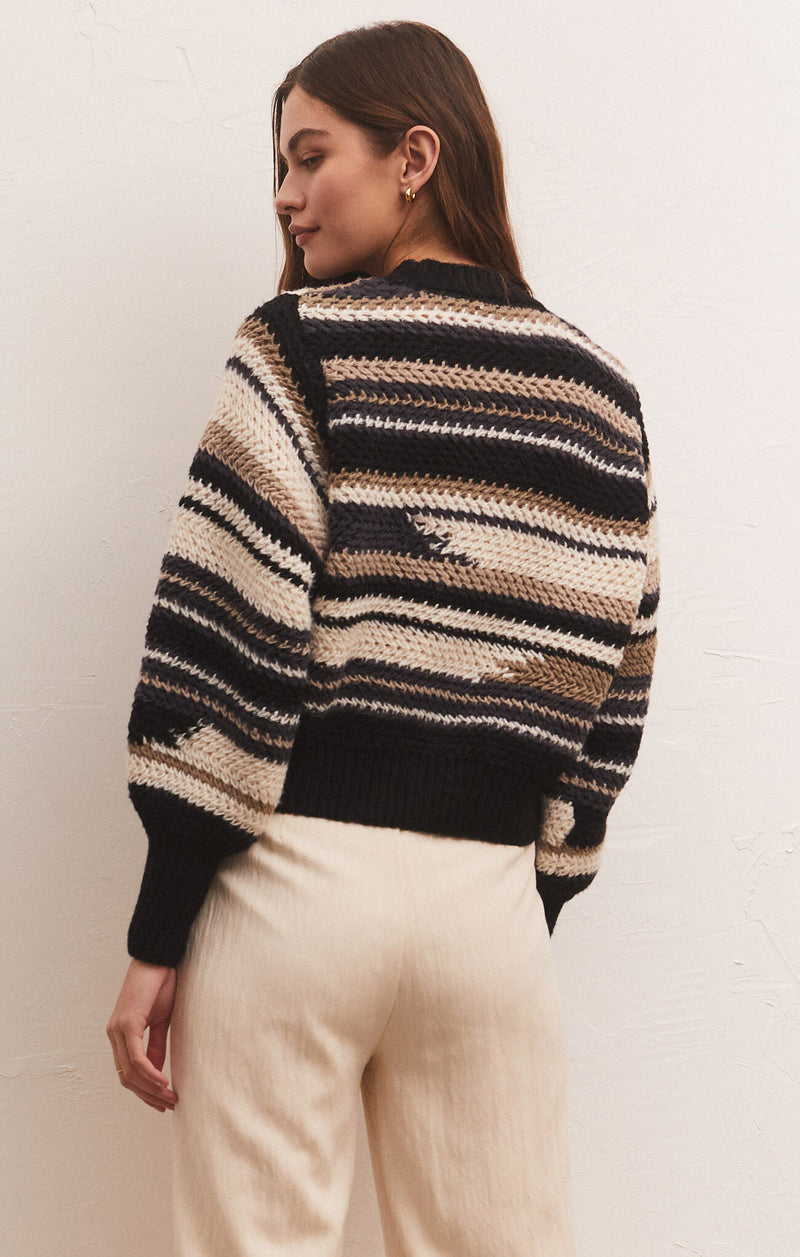 Asheville Stripe Sweater Black
