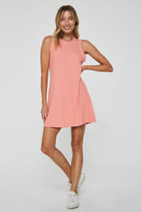 Justine High Neck Sleeveless Dress Burnt Coral